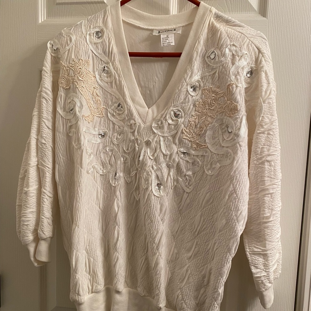 Festive White Holiday Sweater